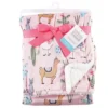 Hudson Baby Infant Girl Plush Blanket With Faux Shearling Back, Llama, One Size