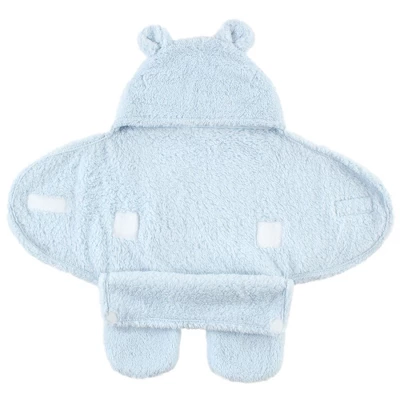 Hudson Baby Infant Boy Animal Faux Shearling Baby Outdoor Stroller Sack Wrap, Lt Blue, One Size 2 Hudson Baby Infant Boy Animal Faux Shearling Baby Outdoor Stroller Sack Wrap, Lt Blue, One Size - Image 2