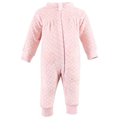 Hudson Baby Toddler Girls Plush Jumpsuits, Burgundy Floral 3 Hudson Baby Toddler Girls Plush Jumpsuits, Burgundy Floral - Image 3