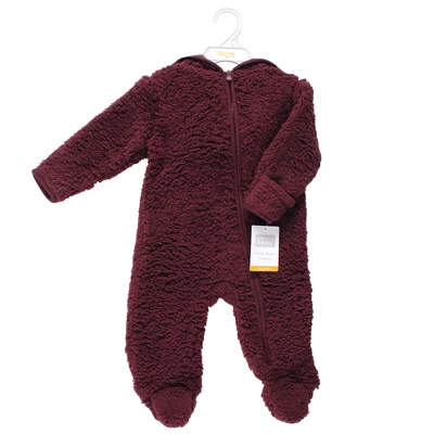 Hudson Baby Faux Shearling Bunting 1pk, Burgundy 1 Hudson Baby Faux Shearling Bunting 1pk, Burgundy