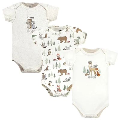 Hudson Baby Unisex Baby Cotton Bodysuits, Forest Animals 3-Pack 10 Hudson Baby Unisex Baby Cotton Bodysuits, Forest Animals 3-Pack - Image 10