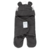 Hudson Baby Unisex Animal Faux Shearling Baby Outdoor Stroller Sack Wrap, Charcoal, One Size