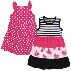 Hudson Baby Infant And Toddler Girl Cotton Dresses, Pink Black Roses -Hudson Baby Store GUEST f2e4ec00 c09a 43d8 837d f7bc2b647e86