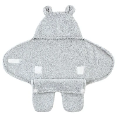 Hudson Baby Unisex Animal Faux Shearling Baby Outdoor Stroller Sack Wrap, Gray, One Size 2 Hudson Baby Unisex Animal Faux Shearling Baby Outdoor Stroller Sack Wrap, Gray, One Size - Image 2