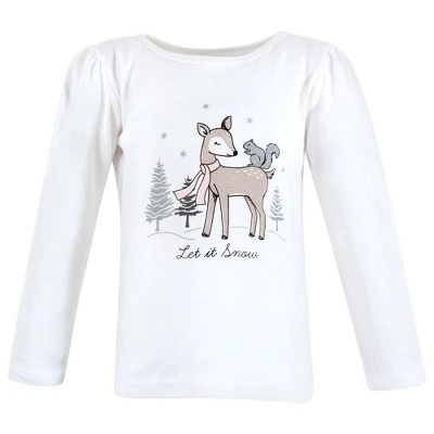 Hudson Baby Infant And Toddler Girl Long Sleeve T-Shirts, Girl Winter Animals 2 Hudson Baby Infant And Toddler Girl Long Sleeve T-Shirts, Girl Winter Animals - Image 2
