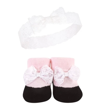 Hudson Baby Girl Headband And Socks Giftset, Little Lady, One Size 5 Hudson Baby Girl Headband And Socks Giftset, Little Lady, One Size - Image 5