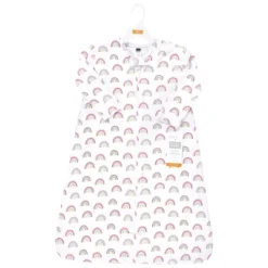 Hudson Baby Infant Girl Long Sleeve Cotton Jersey Sleeping Bag, Sack, Blanket, Modern Rainbow