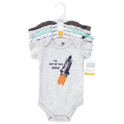 Hudson Baby Unisex Baby Cotton Bodysuits, Outer Space
