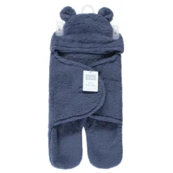 Hudson Baby Infant Boy Animal Faux Shearling Baby Outdoor Stroller Sack Wrap, Coronet Blue, One Size