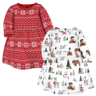 Hudson Baby Infant And Toddler Girl Cotton Dresses, Christmas Forest 16 Hudson Baby Infant And Toddler Girl Cotton Dresses, Christmas Forest - Image 16