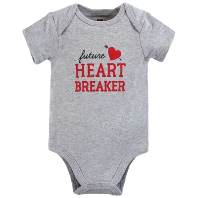 Hudson Baby Infant Boy Cotton Bodysuits, Valentine Heartbreaker 4 Hudson Baby Infant Boy Cotton Bodysuits, Valentine Heartbreaker - Image 4