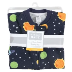 Hudson Baby Infant Boy Premium Quilted Long Sleeve Sleeping Bag And Wearable Blanket, Solar System