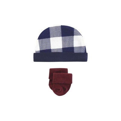 Hudson Baby Boys Thermal Preemie Layette Set 4pc Short Sleeve Outfit, Navy Plaid, Preemie 2 Hudson Baby Boys Thermal Preemie Layette Set 4pc Short Sleeve Outfit, Navy Plaid, Preemie - Image 2