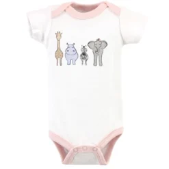 Hudson Baby Infant Girls Preemie Layette Set 4-Piece, Pink Safari, Preemie