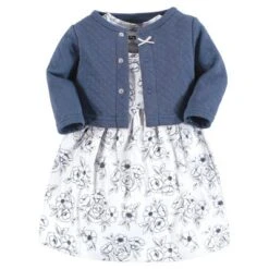 Hudson Baby Infant And Toddler Girl Quilted Cardigan And Dress, Blue Toile -Hudson Baby Store GUEST fc604059 334e 4f47 ae35 29cac27d8d36