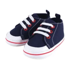 Hudson Baby Infant Boy Cotton Bodysuit, Shorts And Shoe 3pc Set, Blue Shark