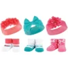 Hudson Baby Infant Girl 12Pc Headband And Socks Giftset, Teal Coral Teal Pink, One Size