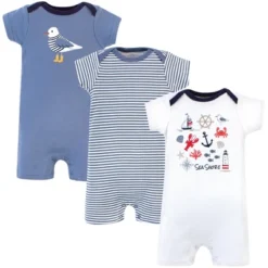 Hudson Baby Infant Boy Cotton Rompers 3pk, Sea Shore -Hudson Baby Store GUEST ff8de518 fc5b 47e5 88ef b0863b513efd